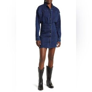 Free People Amber Long Sleeve Denim Shirtdress
